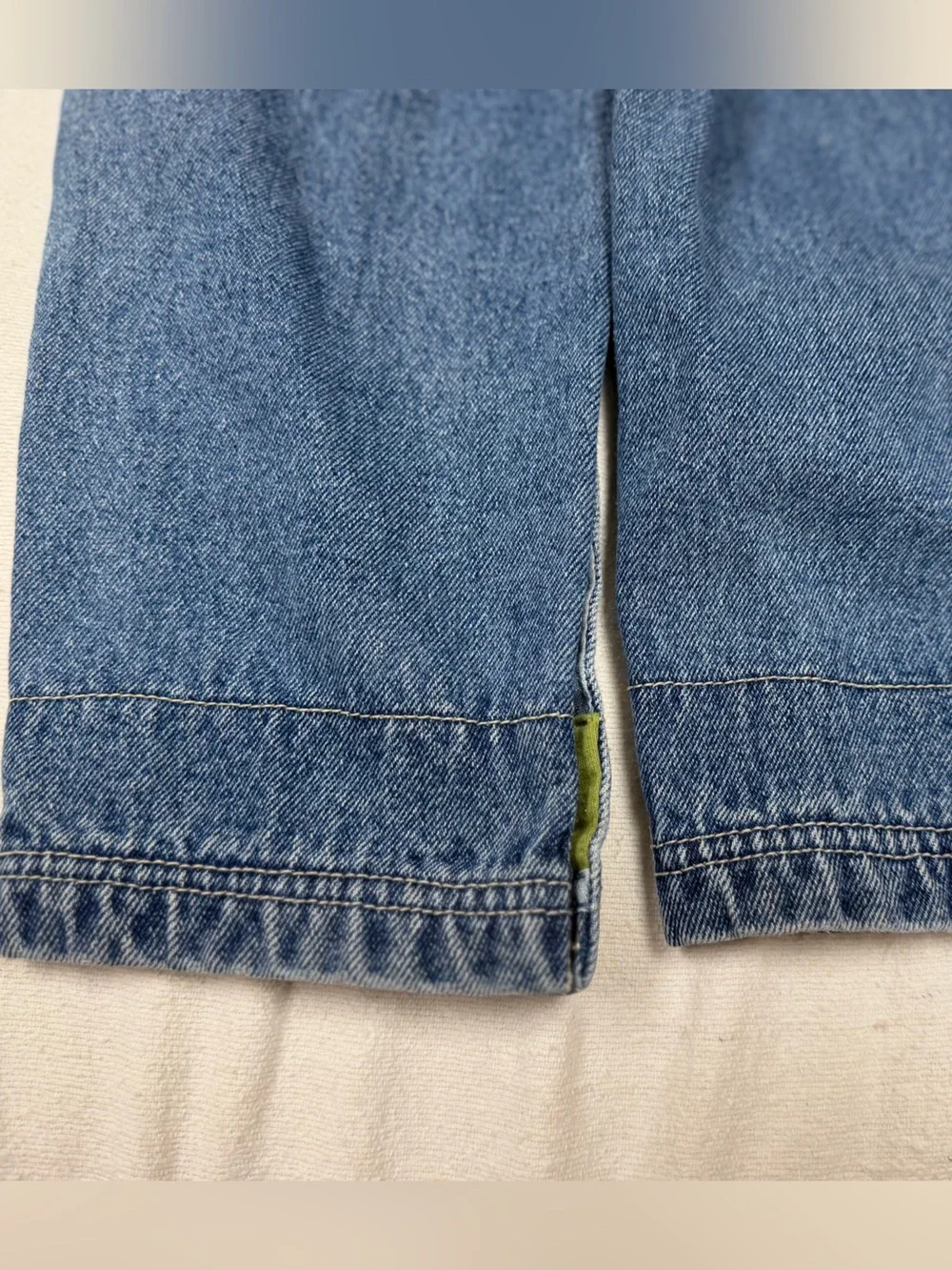 Vintage 2003 Gymboree Denim Overalls 3T Helicopter Green Lined